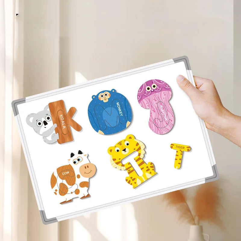 Letter Magnetic Puzzle For Early Education, Cognitive Matching, Animal Magnetic Puzzle Kids Learning Toys