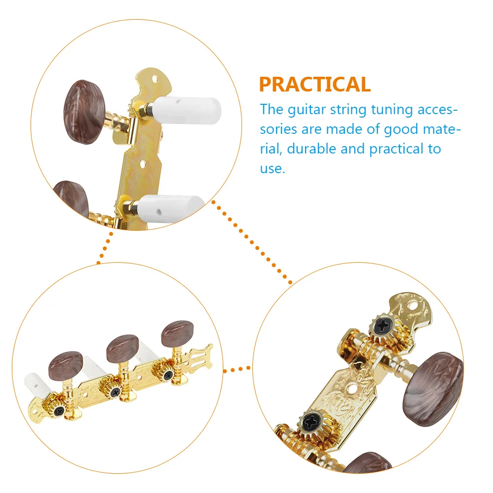 

2 Pcs Guitar Tuners String Pegs Durable Metal Acoustic Electric Suitable Guitars Simple Design Practical Replacement Accessories