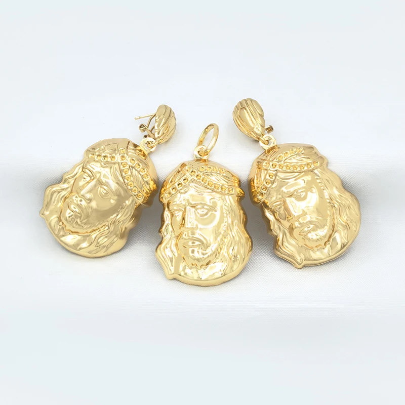 African Necklace Pharaoh Earrings Italian Gold Plated Nigerian Jewelry Set For Wedding Engagement Party Bijoux