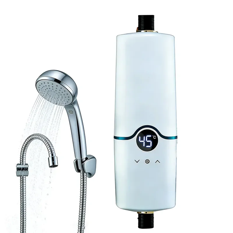For Well-Known 220V/240V Tempered Glass Fast Heating Tankless Electric Water Heater for Bathroom and