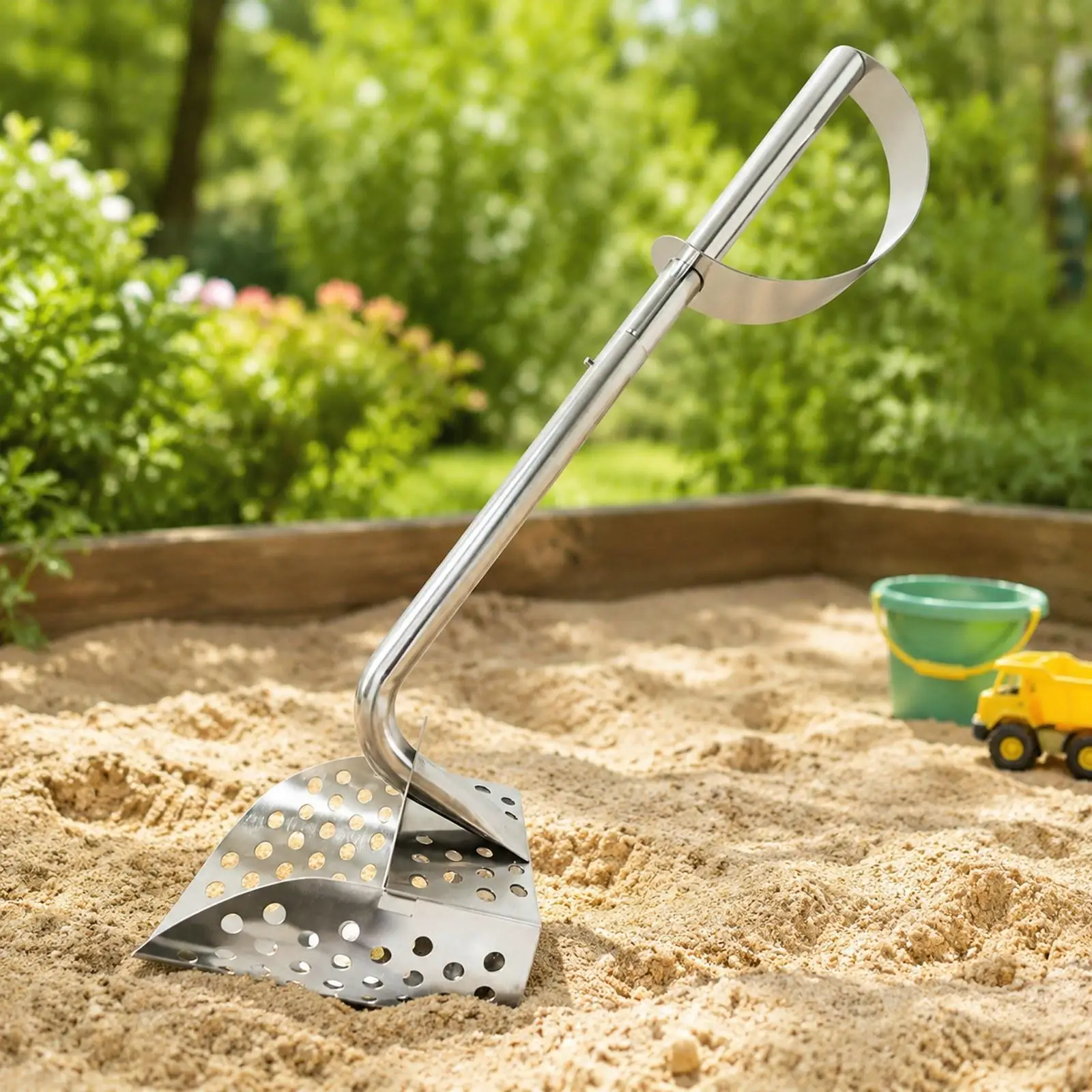 Sand Sift Rake Multifunctional Ergonomic Handheld Sea Food Catcher Beach Rake Beach Finds Spade with Wide Drain for Yard Outside
