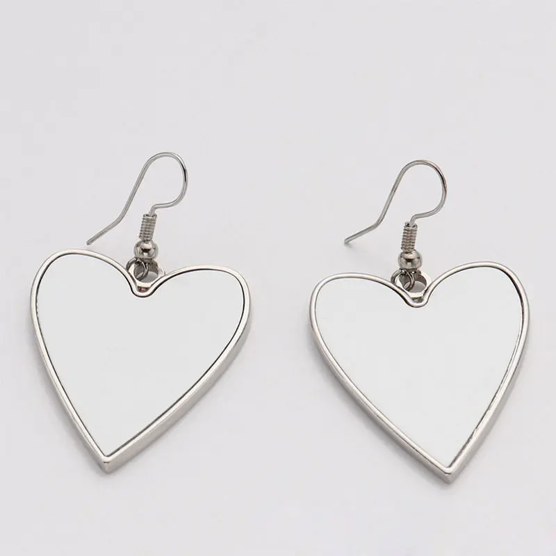 

sublimation blank dangle earrings heart shape drop earring for hot transfer printing consumables 20pair/lot