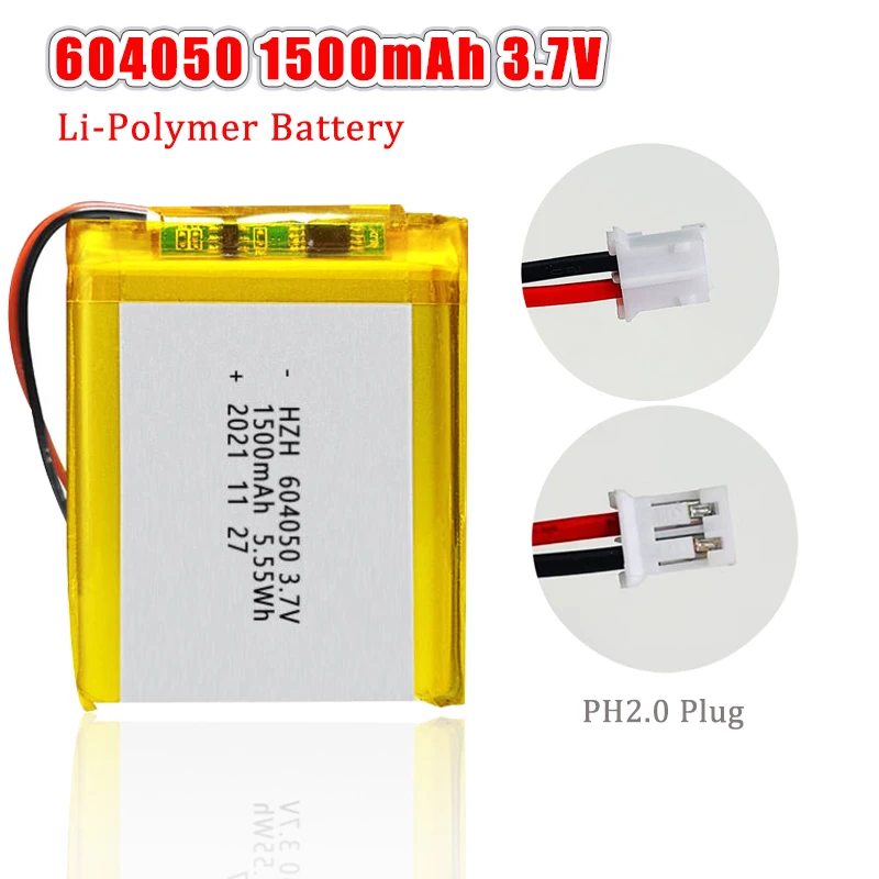 

3.7V 1500mAh 604050 Lipo Rechargeable Polymer Lithium Battery for Breast Pump Early Learning Machine Navigator LED Light