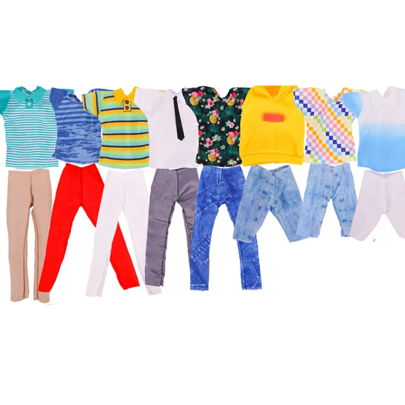 New Arrival 4 Items Doll Boyfriend Clothes Daily Wear Casual Suit Pant Clothes Set Autumn Doll Clothes For Barbie Ken Dolls Toy