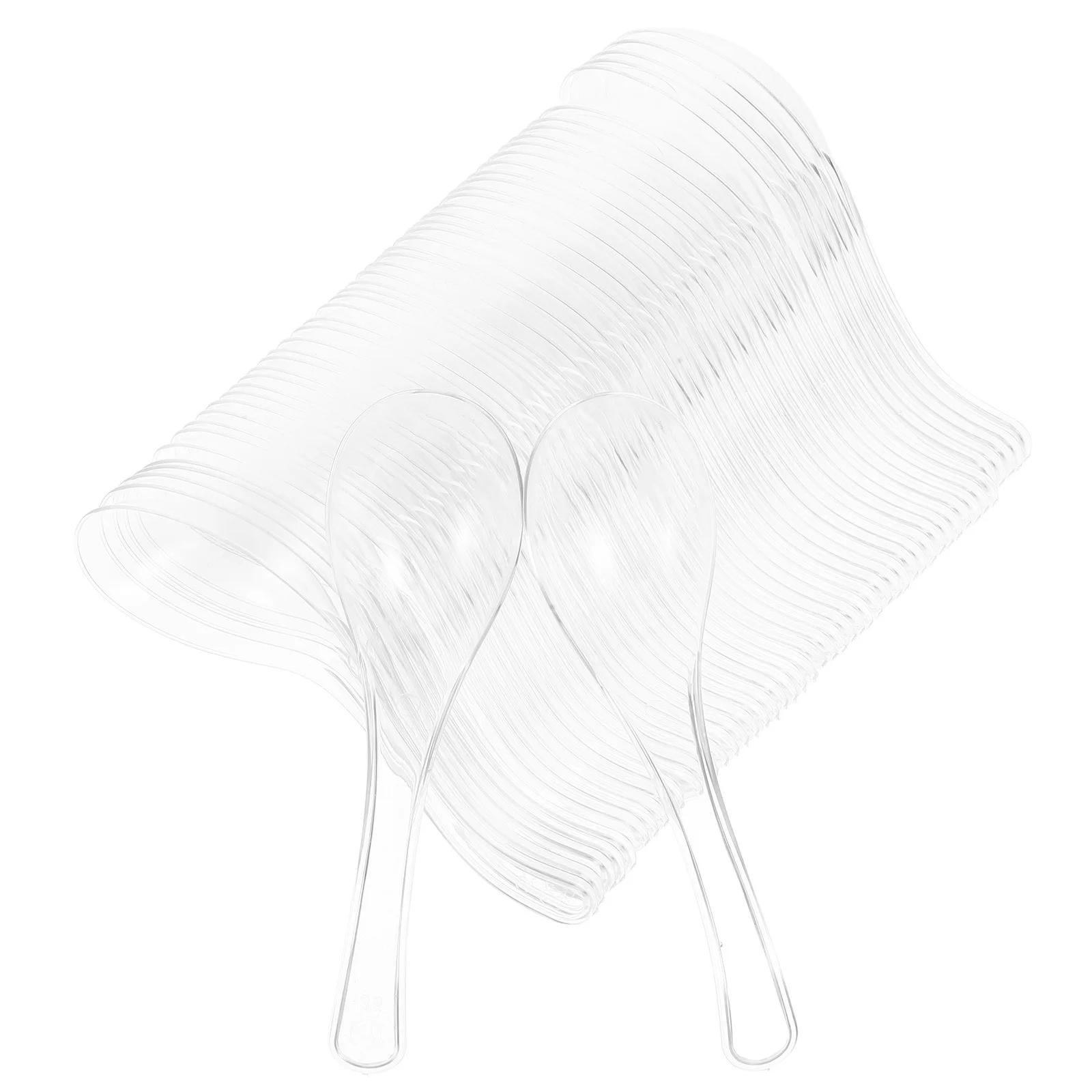 

100 Pcs Dessert Thickened Spoon Ice Cream Heavy Duty Spoons Transparent Plastic Clear