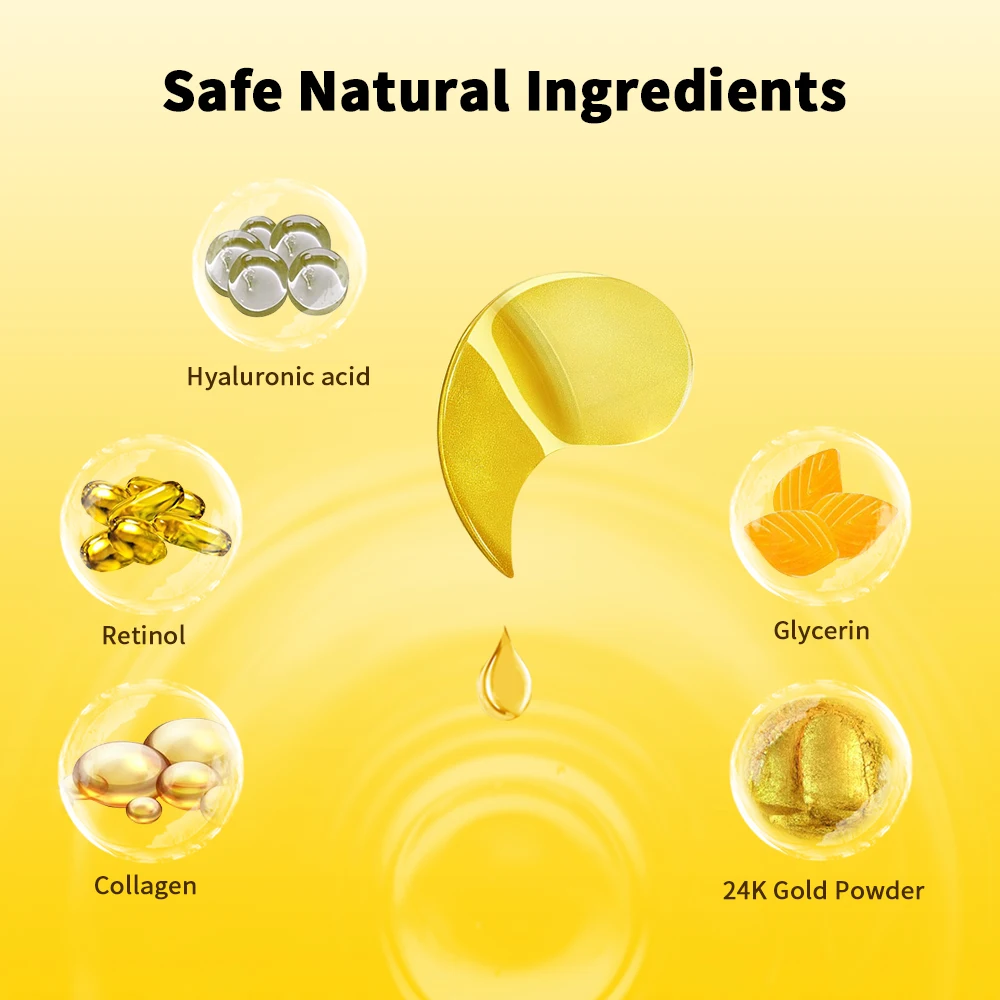 Masker mata kolagen kristal, 10 buah masker mata emas mengurangi lingkaran hitam garis halus Anti Penuaan, mengangkat mengencangkan Perawatan Kulit, tambalan kecantikan