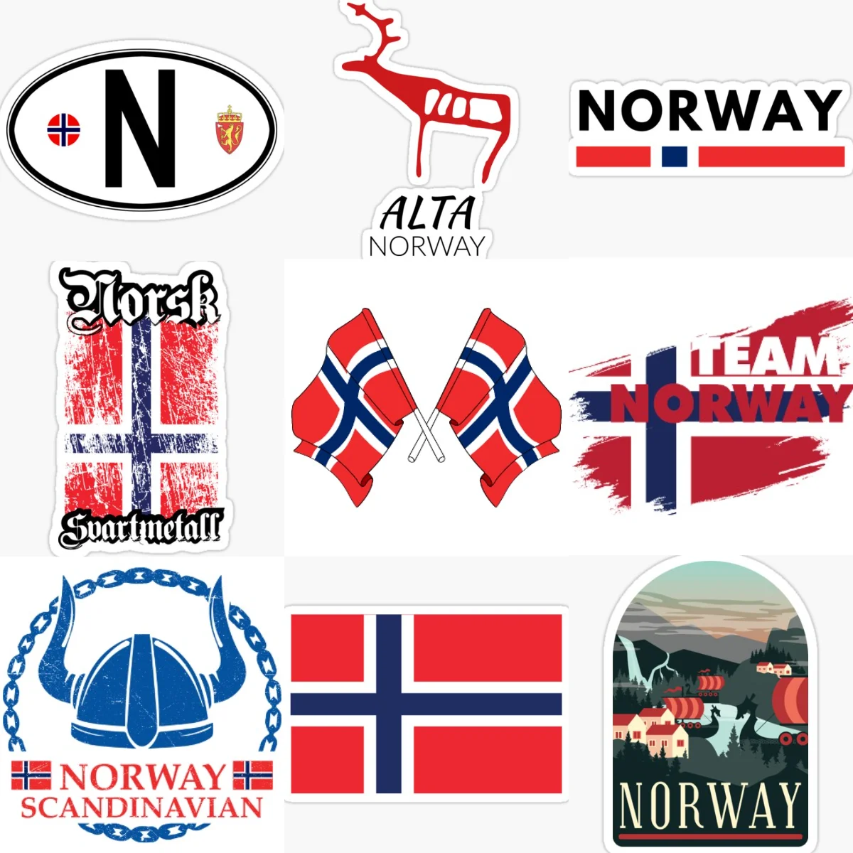 

N Norway Flag Map Creative PVC Car Stickers for Car Van Bicycle Off-road Helmet Window Wall Decoration Accessorie