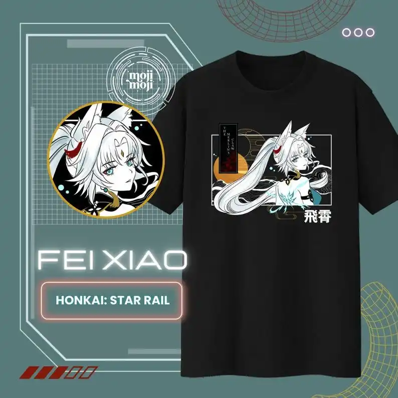 FEIXIAO Honkai Star Rail Shirt  HSR Feixiao Cosplay Gamer Shirt Gifts for Gamers Gaming Shirt