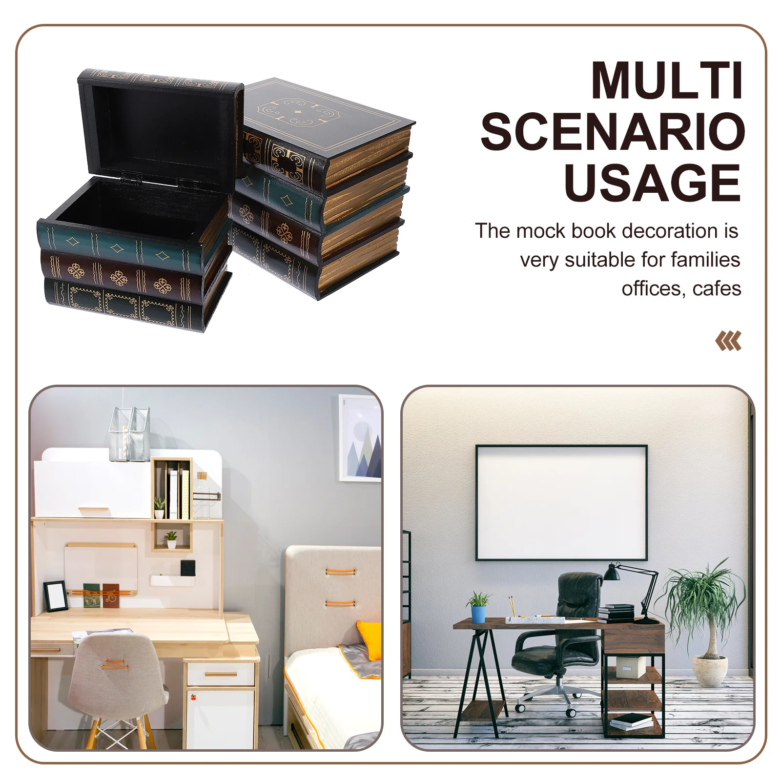 2 قطعة كتاب محاكاة ديكور حرف خشبية للمنزل مكتب سطح المكتب الزينة كتاب وهمية منضدية الديكور عرض الدعامة رف الكتب #2