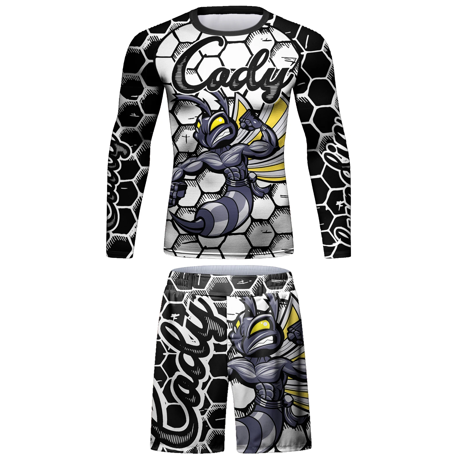 كودي لوندين ملابس رياضية سريعة الجفاف لتبديد الحرارة للرجال لركوب الأمواج والغوص والرياضة مجموعات RashGuard مع واقي من الشمس