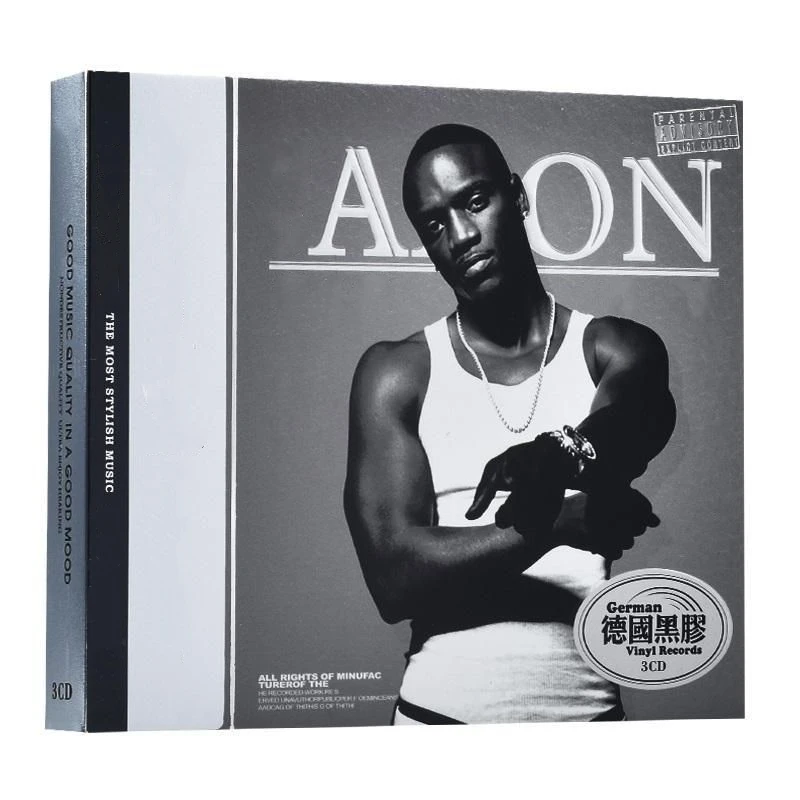 

Hiphop Akon Music CD Greatest Hits Album Shake Down 3pcs Music Record Cosplay Walkman Car Soundtracks Box Party Music Collection