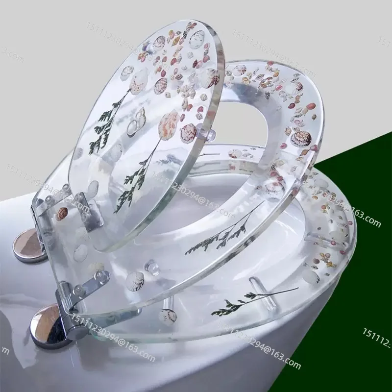 

Красивая крышка унитаза, бытовая универсальная утолщенная трехслойная крышка на сиденье унитаза, смола, буферная, медленное закрытие, бесшумная крышка для унитаза