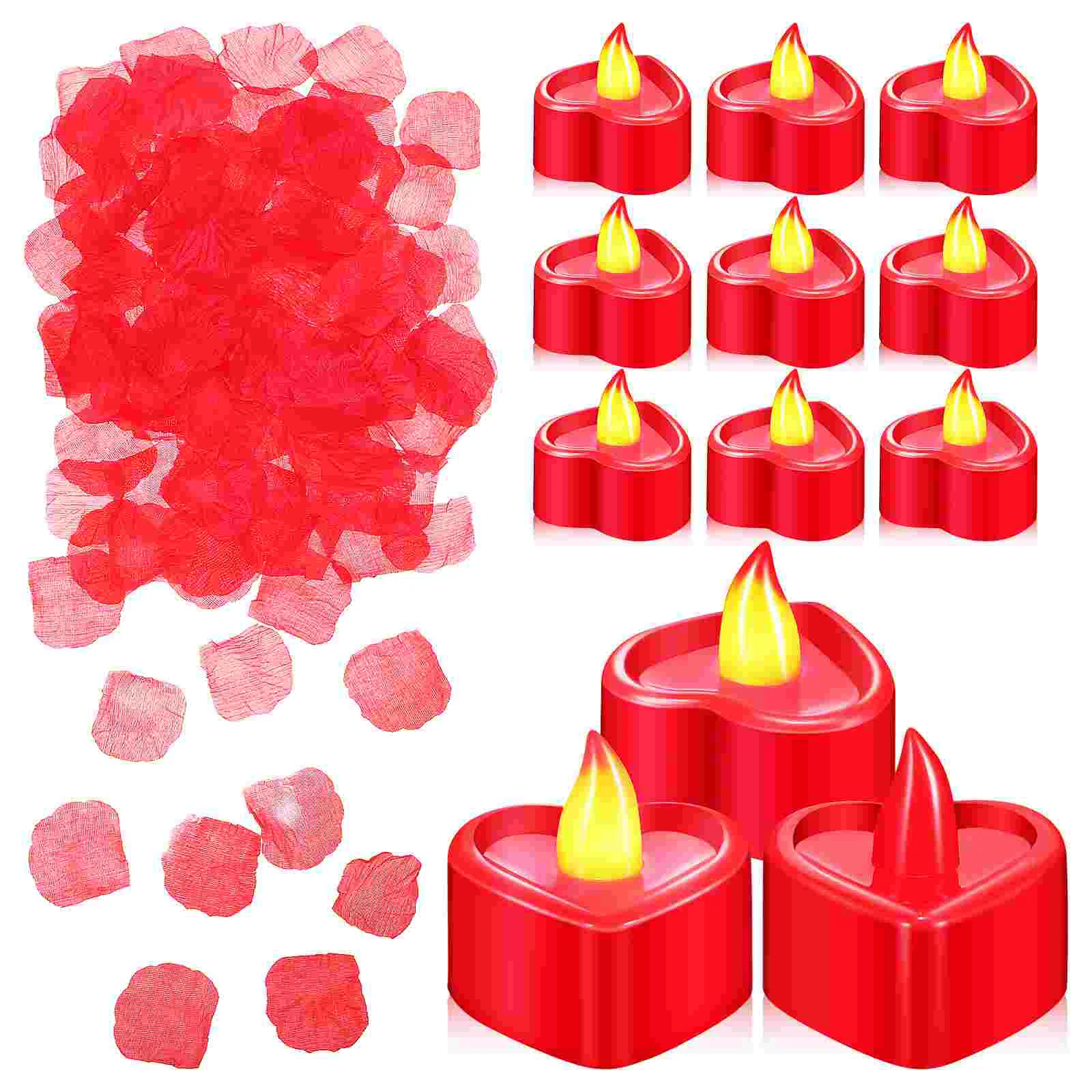 

Romantic Rose Petals For Bedroom Red Candles Heart Anniversary Decorations Bulk Love Proposal