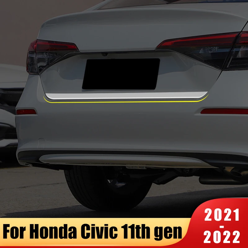 

For Honda Civic 11th Gen 2021 2022 2023 Stainless Rear Trunk Lid Cover Tailgate Door Handle Boot Cover Trim Strips Accessories