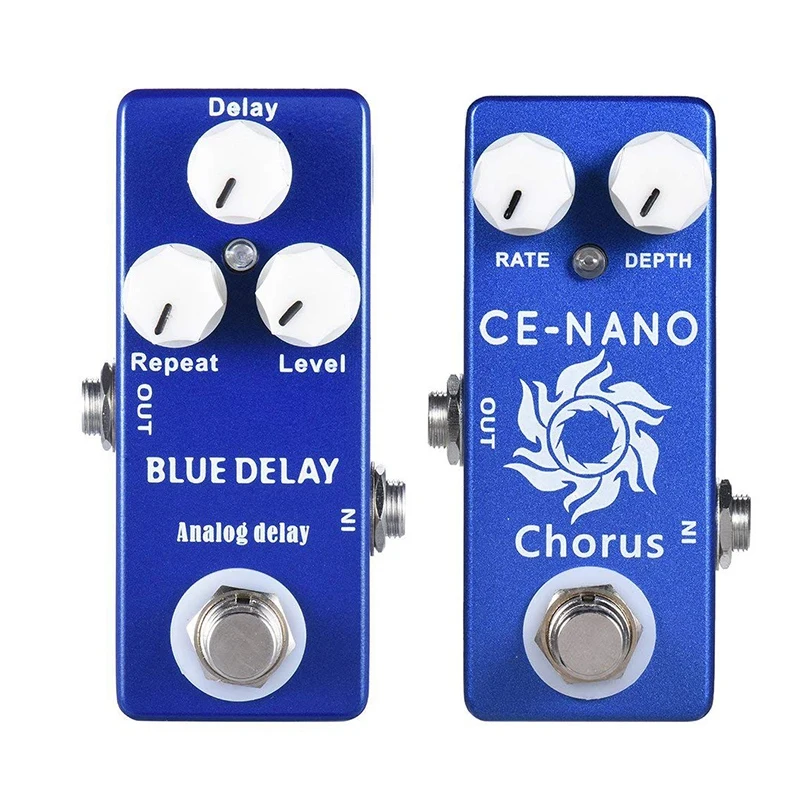 

MOSKY 2Pcs Guitar Effect Pedal :1Pcs CE-NANO Electric Guitar Chorus Effect Pedal Full Metal Shell True Bypass & 1Pcs Deep Blue D