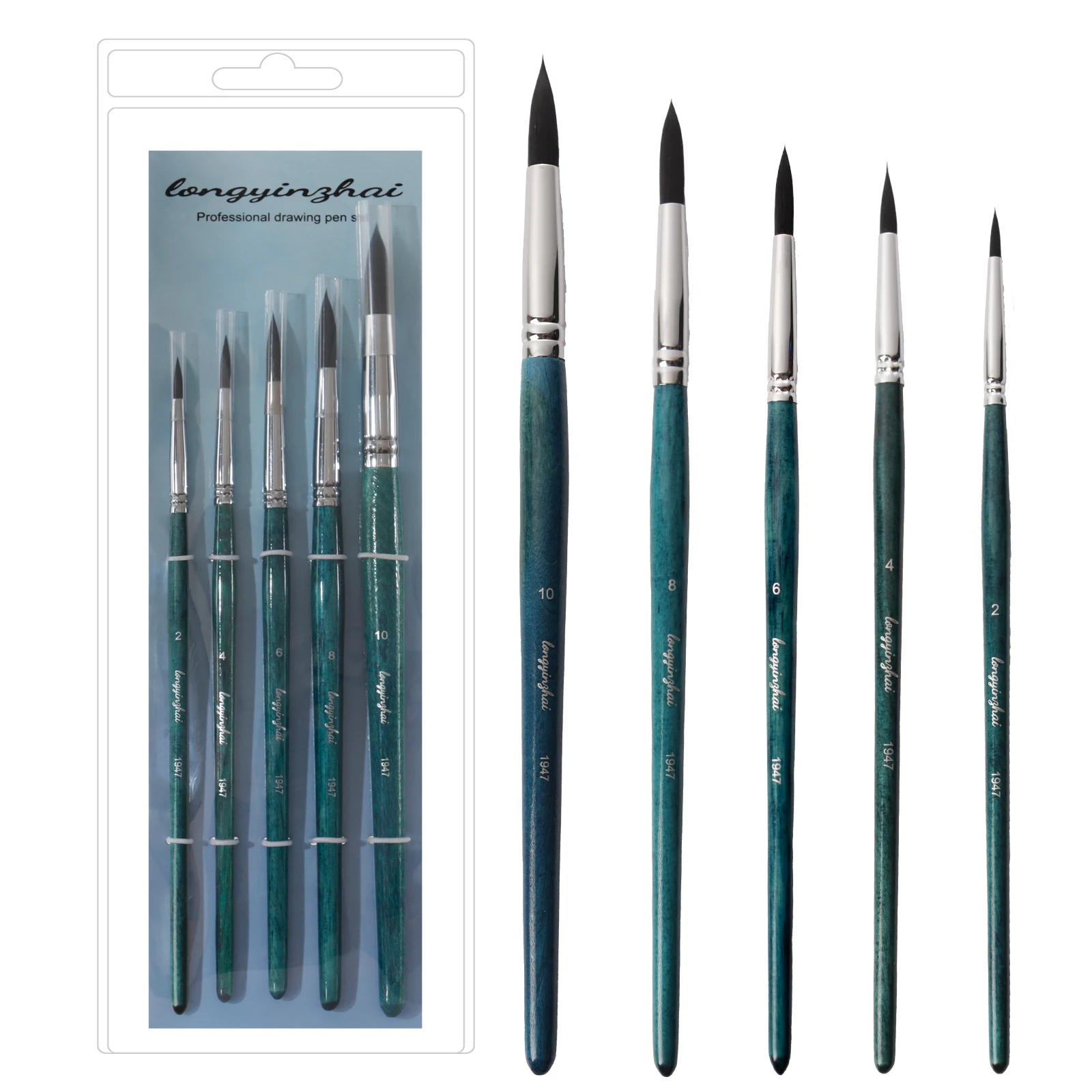 

Longyinzhai Squirrel Hair 1945 1946 1947 Watercolor Brush Round Tip Brush Pointed Tip Brush