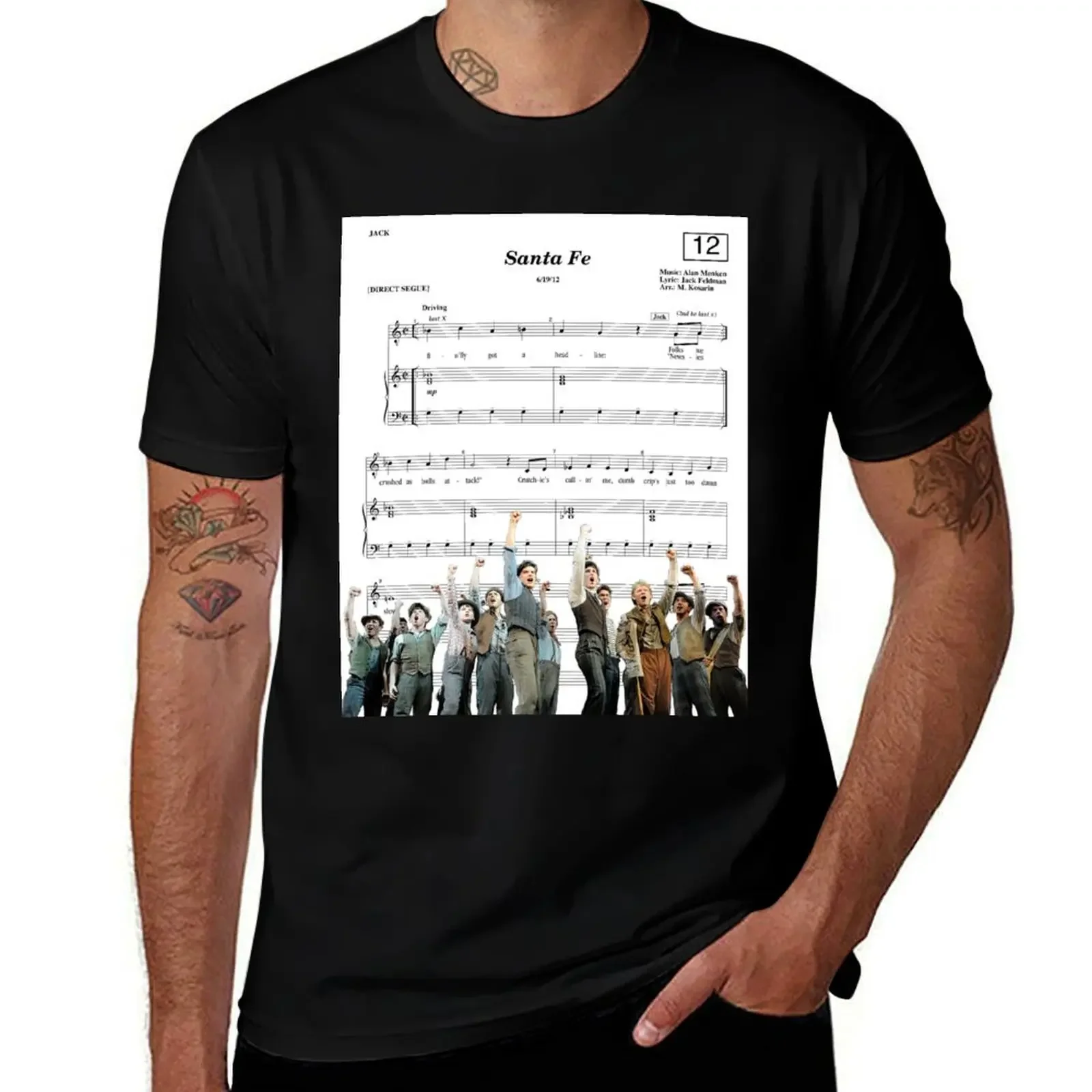 Newsies - Santa Fe - Sheet Music T-Shirt kawaii clothes oversizeds aesthetic clothes affliction shirts shirts graphic tee men