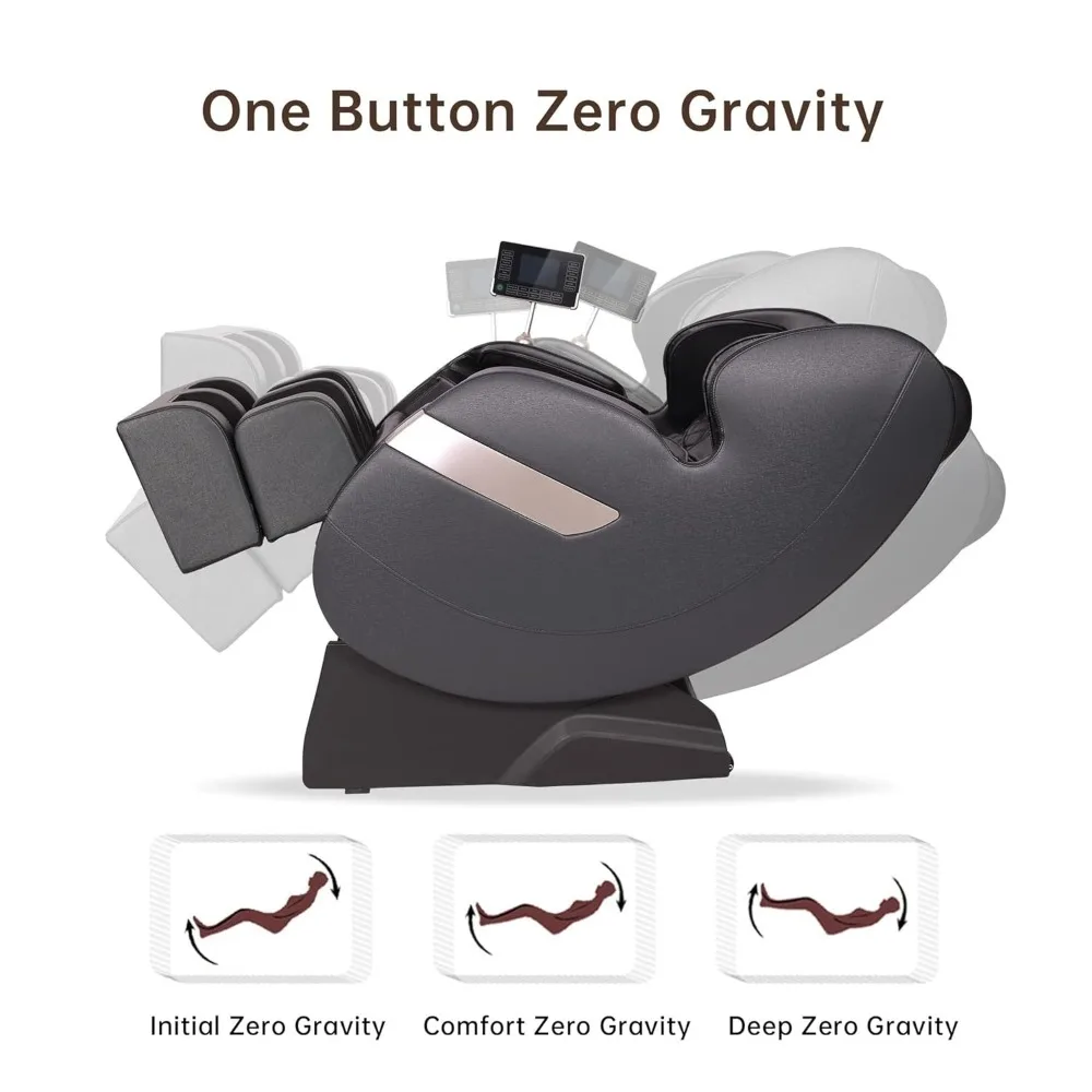 Kursi Pijat Seluruh Tubuh 2025 dengan Dual-core S Track, Kursi Pijat Shiatsu Zero Gravity dengan Kontrol APP dan LCD, Kontrol LCD