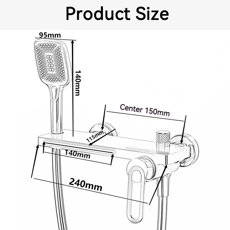 Waterfall High Flow Bathtub Faucet Shower Set Booster Sprayer Hot And Cold Water Bathroom Shower Wash Condominiums