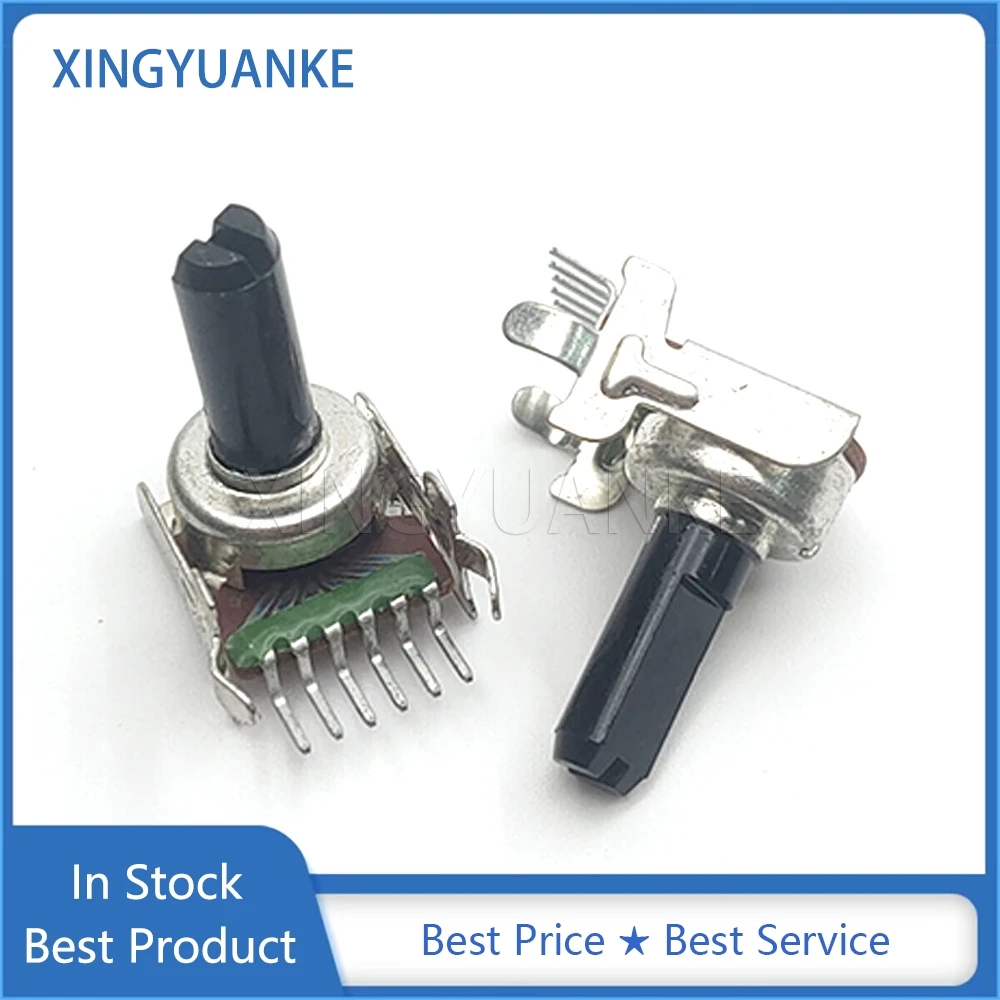 1PCS 121 Type Dual 6Pins A50K A503 Power Amplifier Audio Volume Potentiometer Horizontal With Bracket Half Shaft Length 15mm