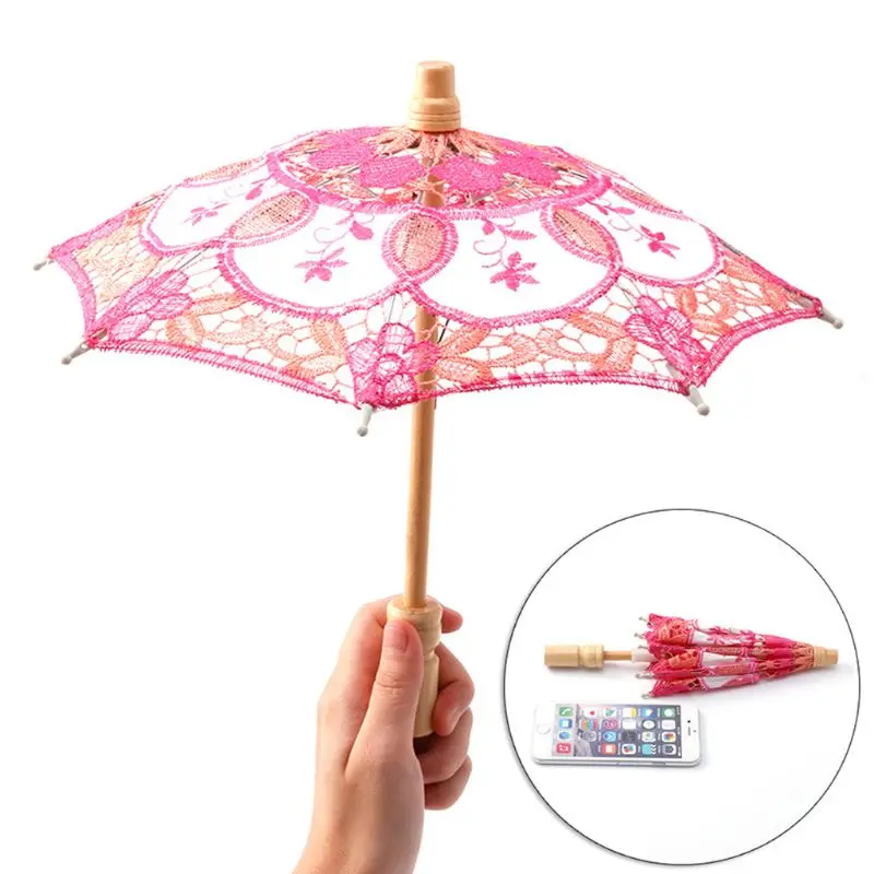 Embroidered Lace Parasol for Women, Bridal Wedding Party, Photography, Fashion, Show Decors, 15cm