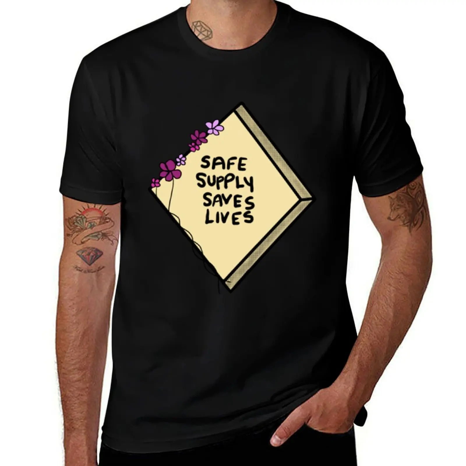 Safe Supply Saves Lives- Harm Reduction T-Shirt Soft Lightweight Cotton T-Shirt