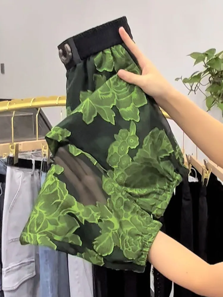 

Женские летние повседневные брюки из ледяного шелка, новые, с манжетами, утягивающие, тонкие, укороченные, в стиле Харлан, с высокой талией, свободного кроя