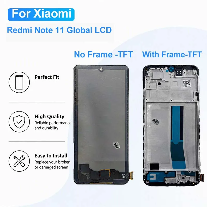 TFT Display For Xiaomi Redmi Note 11 Global LCD 3D Touch Screen Digitizer Assembly For Redmi Note 11 Global Display Repair Parts