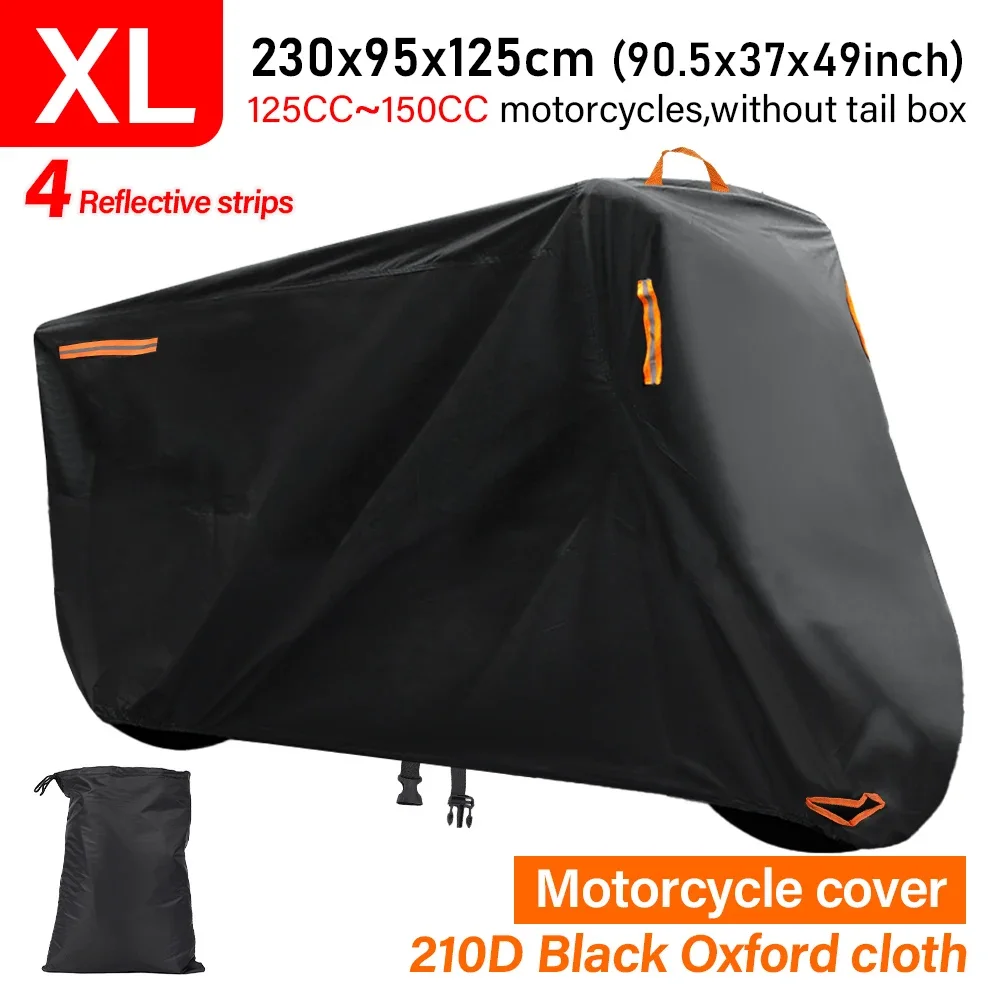 

Universal 210D Motorcycle Cover Waterproof Outdoor Protection Against Dust Debris Uv Protection Oxford for All Season