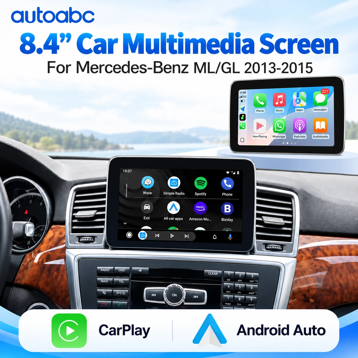 8.4'‘ Wireless Carplay/Linux for Mercedes Benz NTG4.5 ML W166 ML350 GL X166 2013-2015 Touch Screen Multimedia Radio Receiver