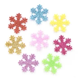 100Pcs 20mm Mixed Christmas Snowflakes Ome Christmas Party Table DIY Handmade Gift Supplies Appliques Wedding Decoration