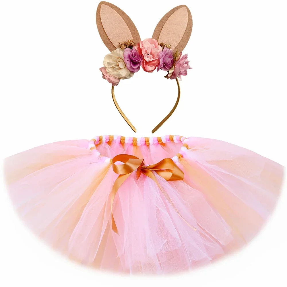 Toddler Baby Girls Tutu Skirt Easter Bunny Costume Kids Tutus Halloween Rabbit Dress Up Outfit Fluffy Girls Mini Tulle Skirts