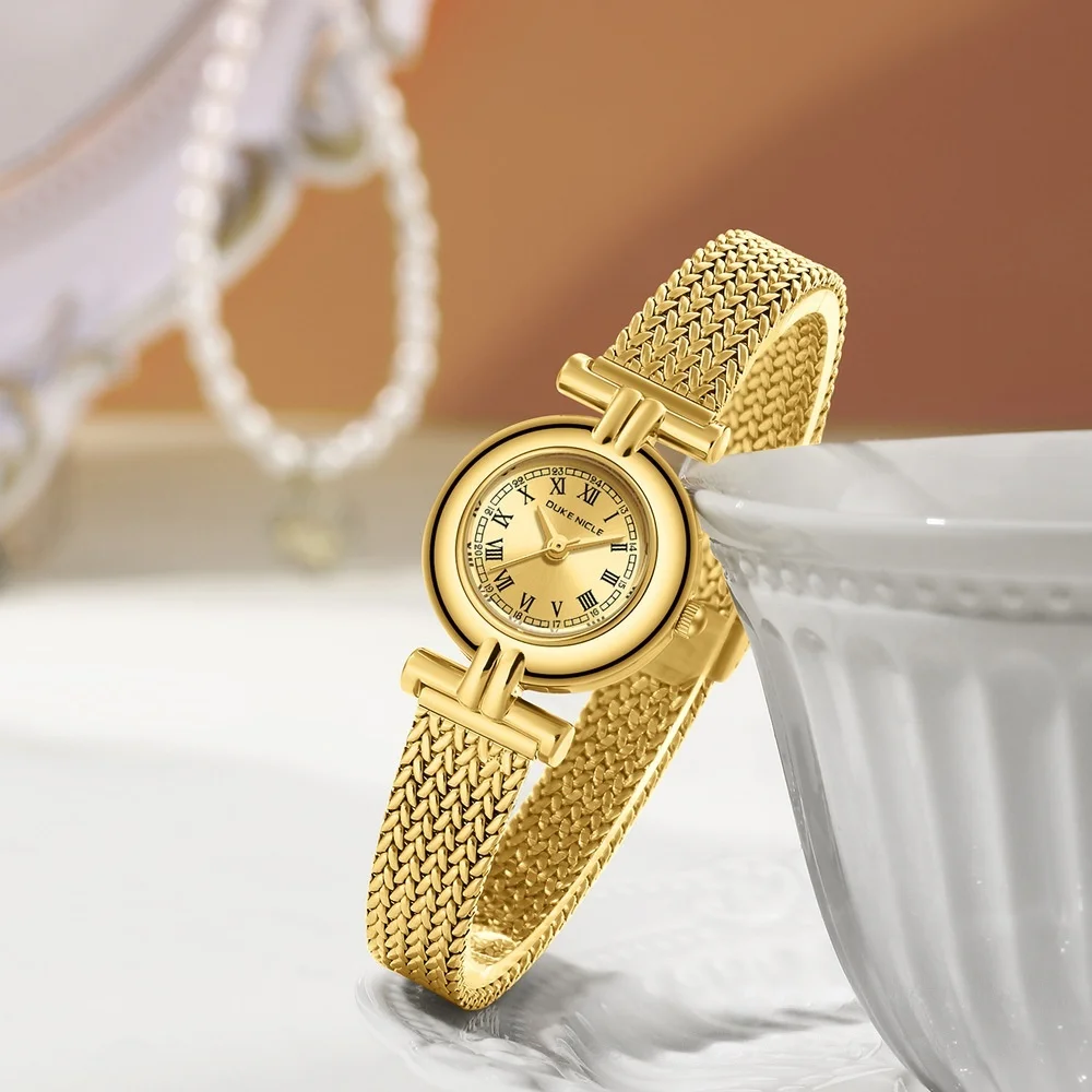 العلامة التجارية الذهب المرأة ووتش الطلب البسيط السيدات سوار ساعة اليد شبكة من الاستانلس استيل حزام التناظرية ساعات كوارتز ساعة Reloj