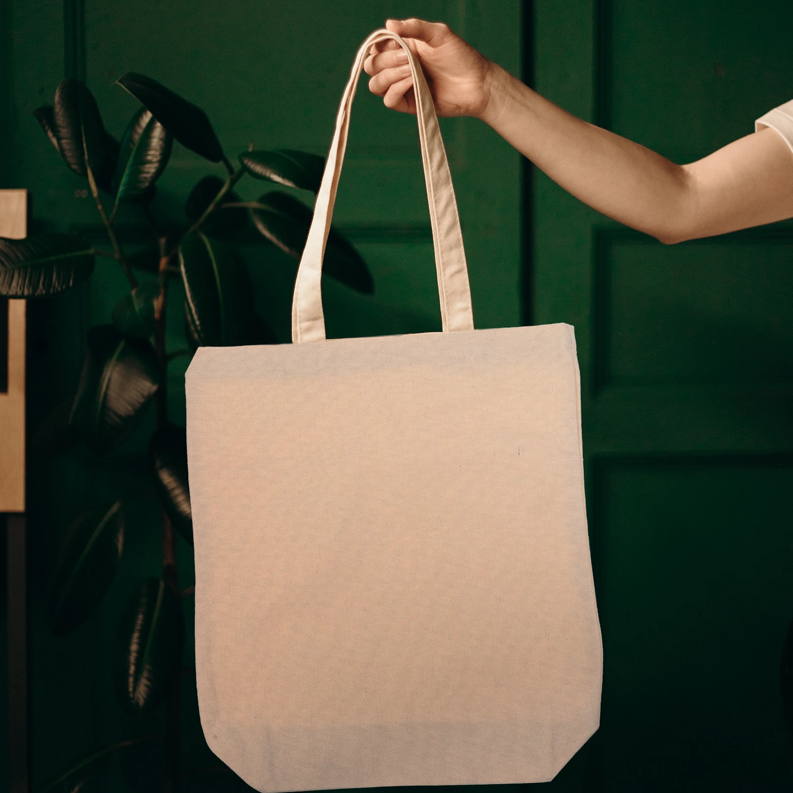 

1pc Simple Canvas Tote Bag Multipurpose Shopping Handbag Portable Pouch For School Work Camping Gift Eco Friendly Bag