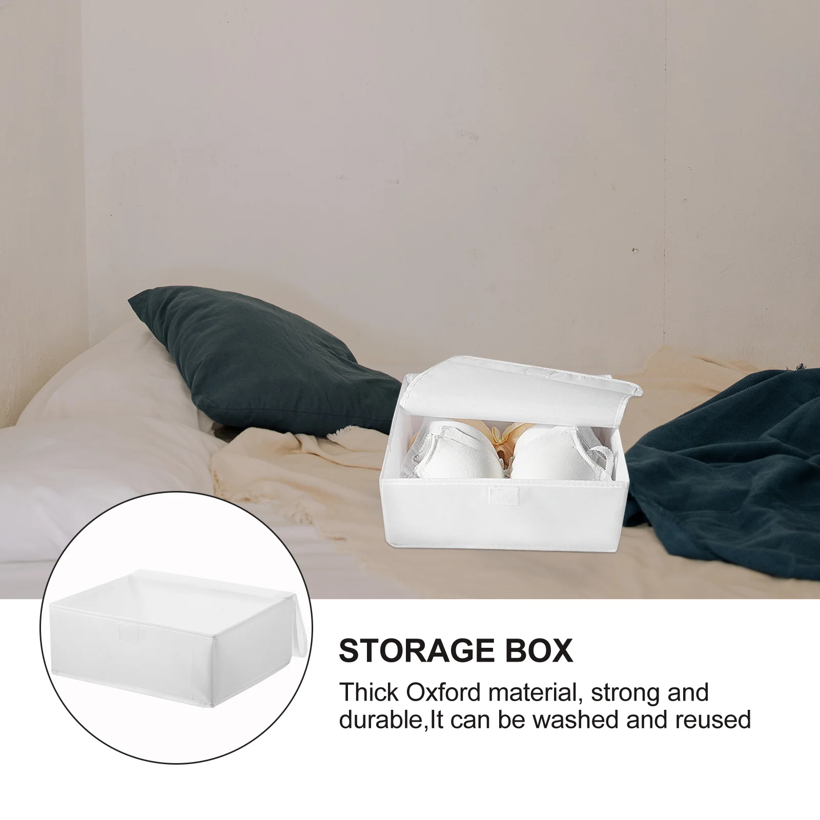 منظمات الملابس الداخلية للنساء، صندوق تخزين حمالة الصدر، خزانة صندوقية، قماش أكسفورد عالي الجودة، خفيف الوزن وقابل للغسل #4