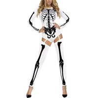 Vampire Bride Witch Queen Halloween Cosplay Costume Skeleton Zombie Uniform High Waist Tights High Stockings Skeleton Bodysuits