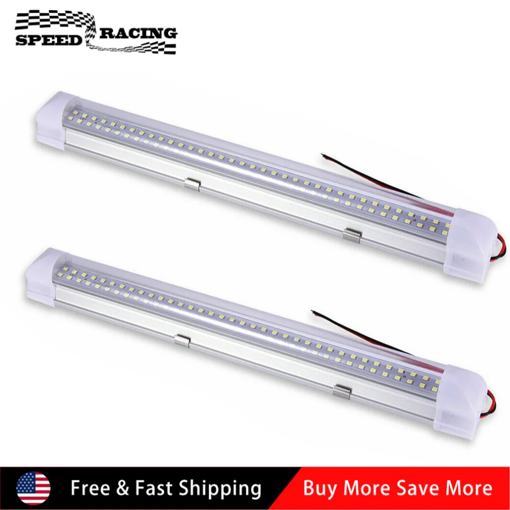 

2 шт., высококачественный светодиодный потолочный купольный светильник для автофургонов, светодиодное внутреннее освещение для прицепов, кемперов, караванов, 108 светодиодов, белый EL-1059