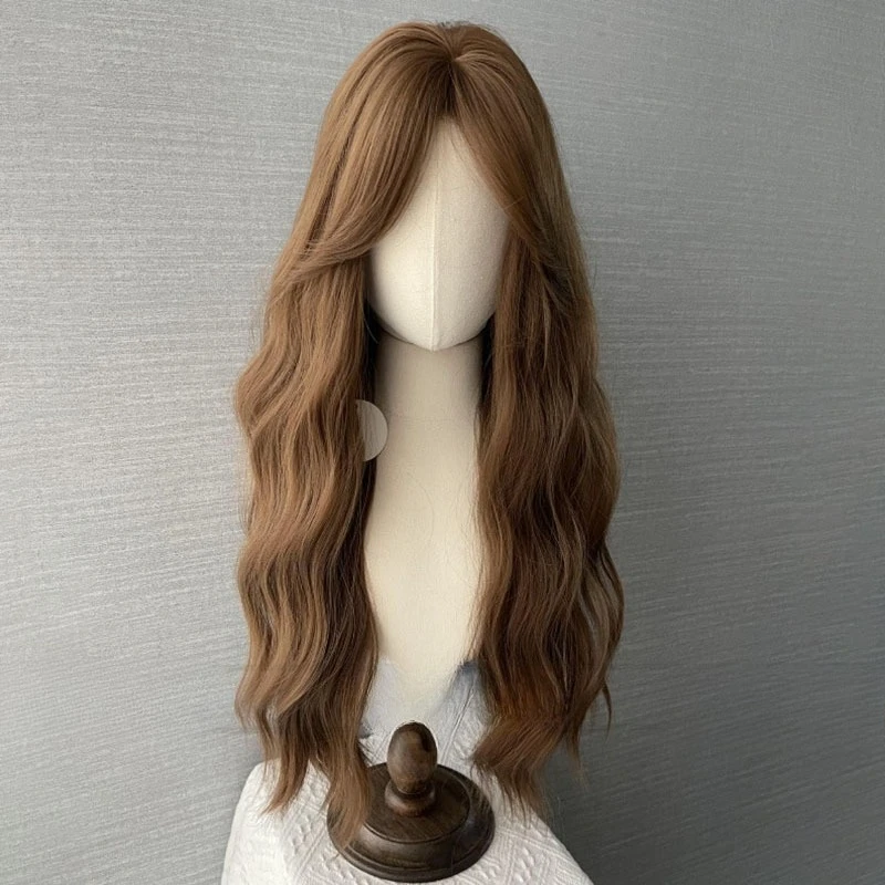 ร้อนขายกลางระลอกน้ําวิกผมแฟชั่นผู้หญิงระลอกน้ําผมยาวหยิกทุกวันธรรมชาติ