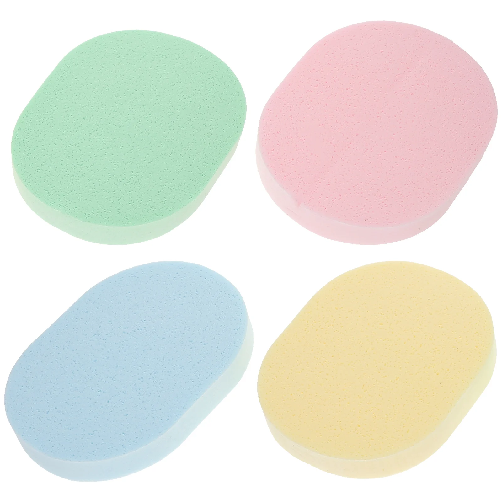 4 Pcs Facial Cleanser Compressed Sponges Oval for Facials Cleaning Face Cleansing and Exfoliating