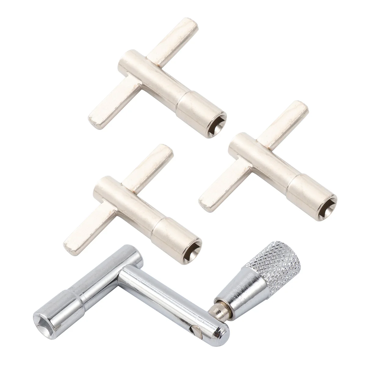 

4pcs Drum Key Continuous Motion Tuning Wrench Durable Lightweight Snare Drum Accessories Fast Loading Unloading Hand Drummer