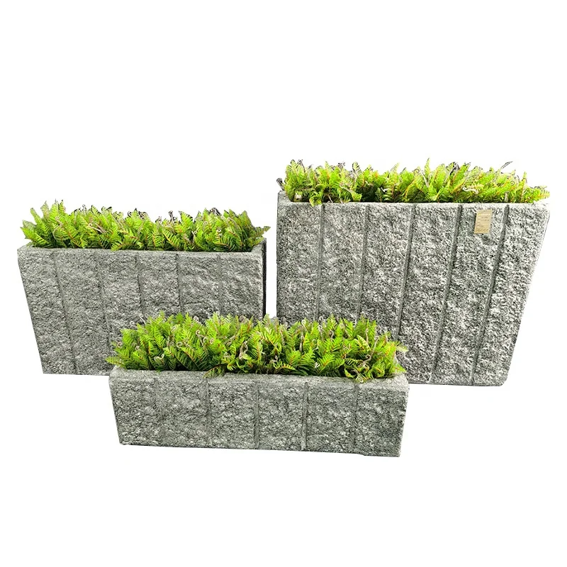 

Rectangle FRP Flower Box Flower Pots Planters Plant Pots Plant Fiberglass Hot Selling Decor Garden Coffee Shop Indoor Green