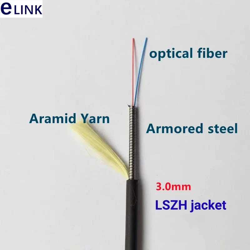 Волоконно-оптический патчкорд Armor, 2 ядра, одномодовый, 40–120 м, 3 мм, LSZH, 100 м, 80 м, 50 м, водонепроницаемая, LC FC SC ST APC E2000, перемычка DX для улицы