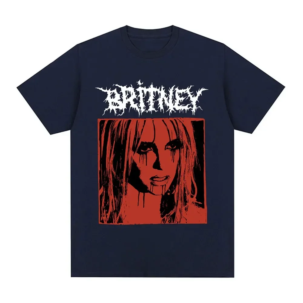 Britney Spears Metal Rock Graphic T-shirt Men Women Fashion Hip Hop T Shirts Harajuku Vintage Short Sleeve Tee Shirt Oversized