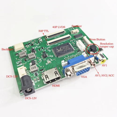 Imagen 2 del producto Pantalla LCD Universal TFT TN IPS HDMI VGA AV Placa de Control del controlador compatible con FPC 40Pin LVDS 50Pin TTL panel LCD monitor DIY