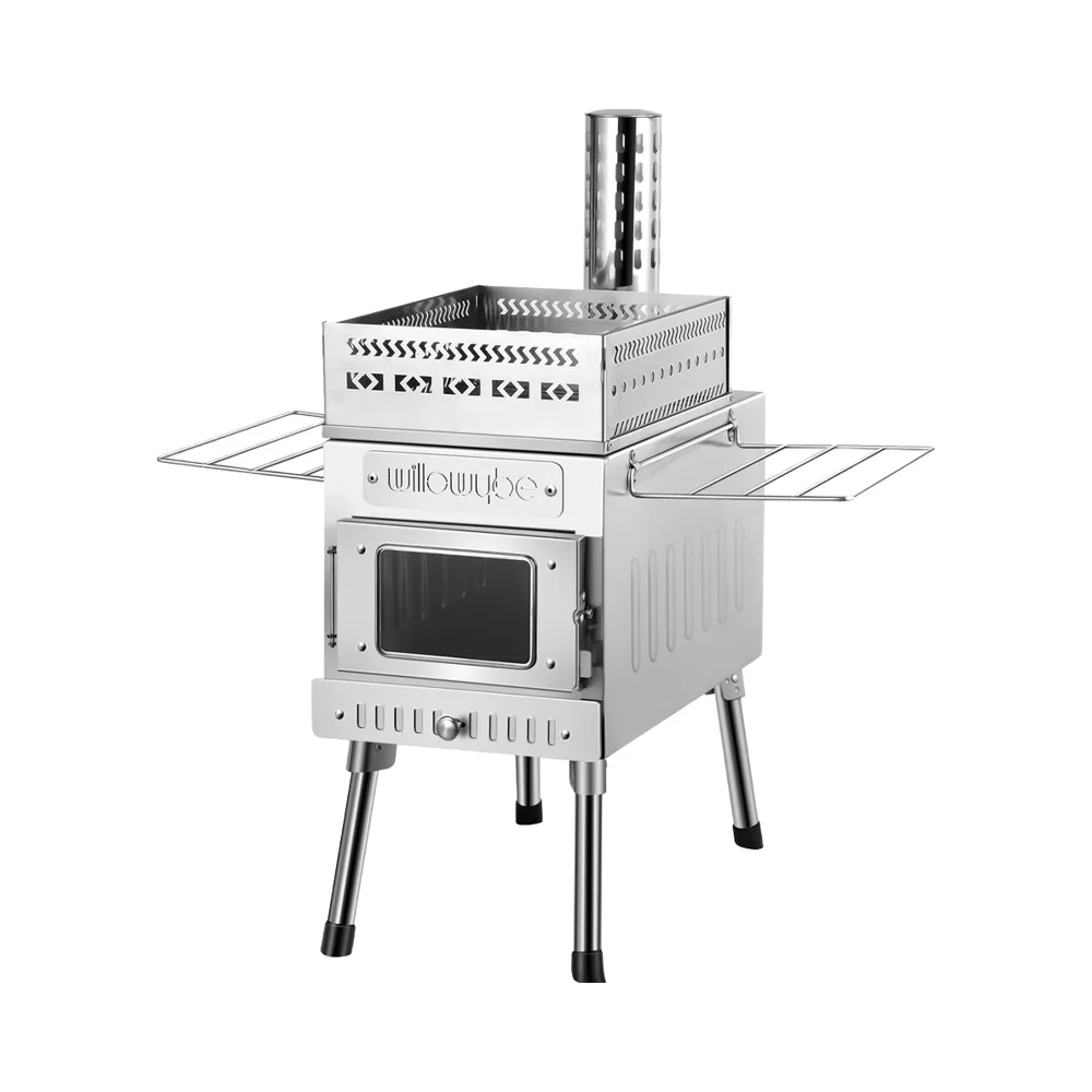 WillowyBe المحمولة التخييم موقد الخشب في الهواء الطلق ساونا خيمة ساخنة صاروخ موقد سخان للتسلق والساونا الجافة مع الأصدقاء