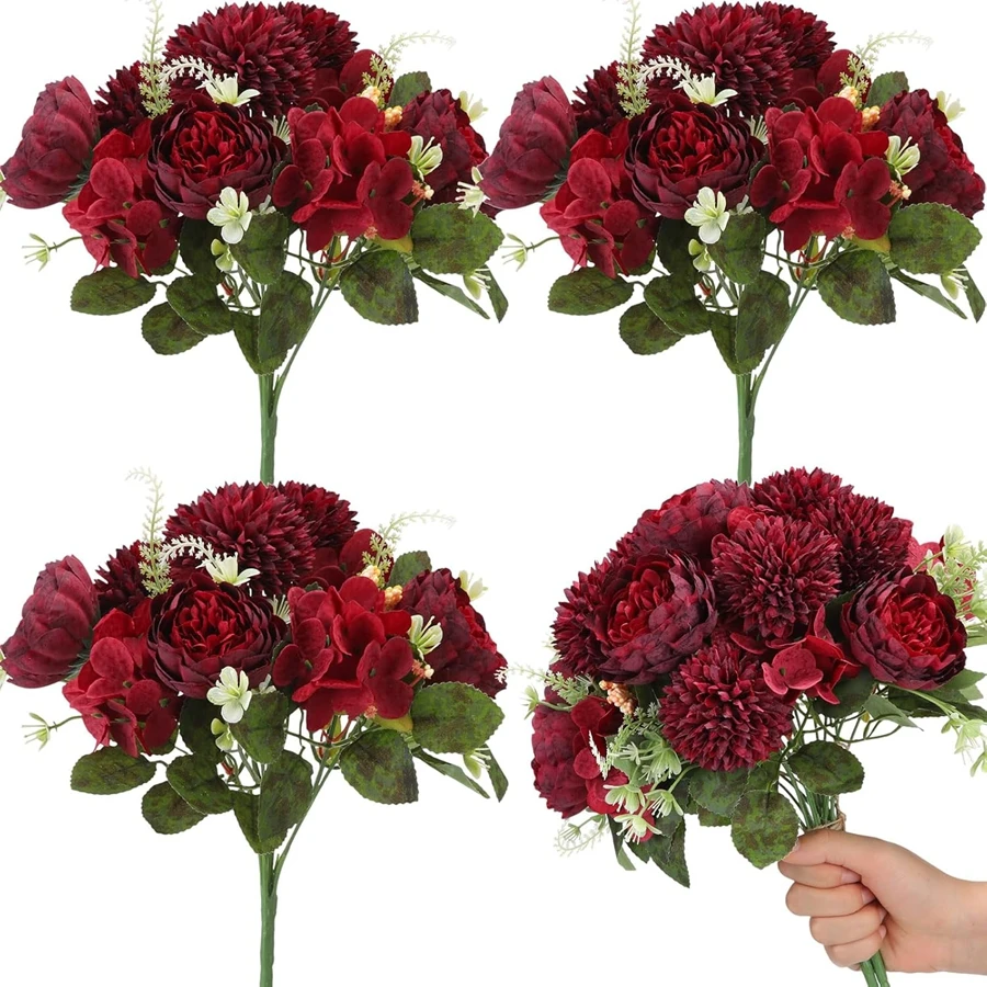 

Artificial Flowers 32Cm Big Silk Peony Wedding Hydrangea Bouquet Festival Wreath Decor Vase Home Room Party Scrapbooking DiyGift