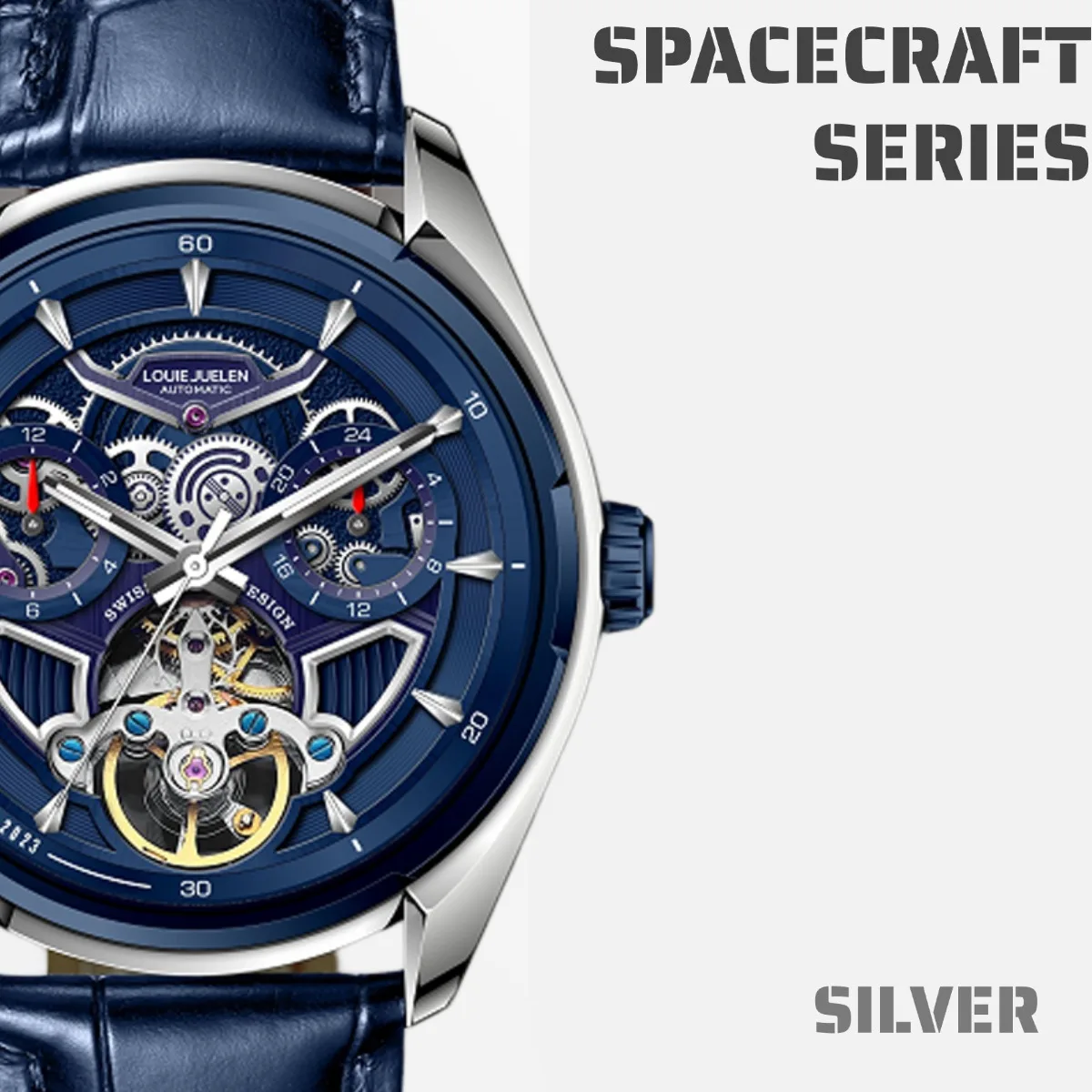 Modiie Juelen-Montre mécanique Sries Spacecraft pour homme, creux, automatique, étanche