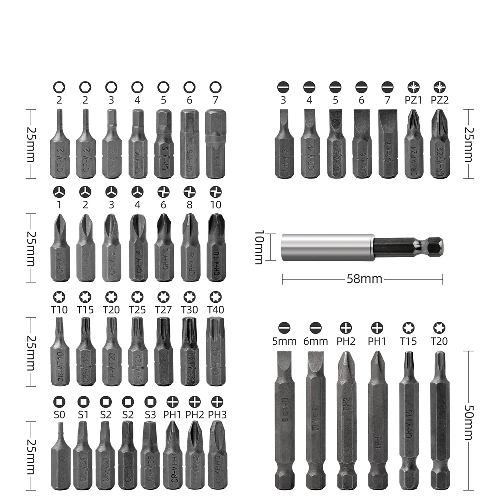 Convenient USB Rechargeable Electric Screwdriver  3 Gears Mode  43PCS Bits   Perfect for Daily Screwing and Small Drilling Work