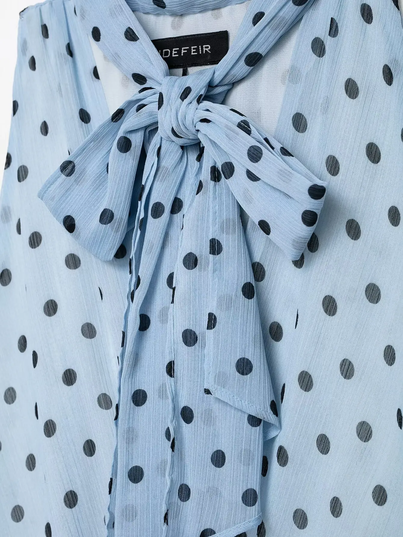 HH Elegante Minimalistische Gepunktete Neckholder-Bluse mit Bindeband, V-Ausschnitt, Ärmellos, Sommer-Oberteil für Business, Freizeit, Büro und Urlaub – Detail 10