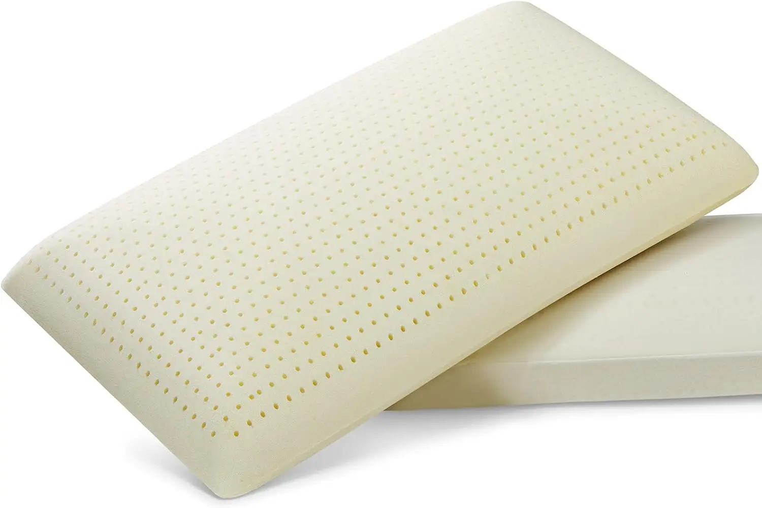 

Natural Talalay Latex Pillow, Medium Support for Side, Back, Stomach Sleepers, Breathable Cotton Cover